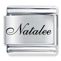Italian Charms - edwardian script font name natalee laser italian charm Image.
