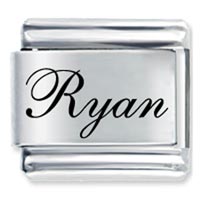 Italian Charms - edwardian script font name ryan laser italian charm Image.