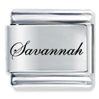Italian Charms - edwardian script font name savannah laser italian charm Image.