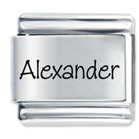 Italian Charms - name alexander laser italian charm Image.