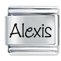 Italian Charms - name alexis laser italian charm Image.