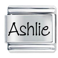 Italian Charms - name ashlie laser italian charm Image.