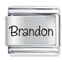 Italian Charms - name brandon laser italian charm Image.