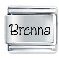 Italian Charms - name brenna laser italian charm Image.
