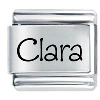 Italian Charms - name clara laser italian charm Image.