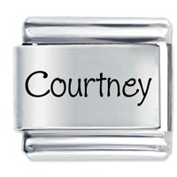Italian Charms - name courtney laser italian charm Image.