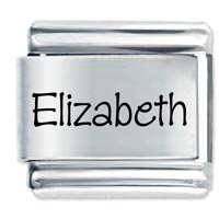 Italian Charms - name elizabeth laser italian charm Image.