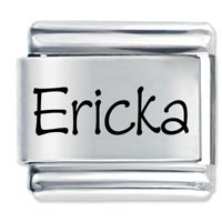 Italian Charms - name ericka laser italian charm Image.