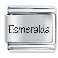 Italian Charms - name esmeralda laser italian charm Image.
