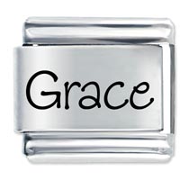 Italian Charms - name grace laser italian charm Image.