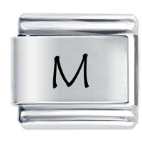 Italian Charms - laser alphabet m italian charm Image.