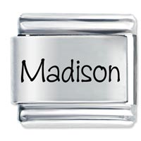 Italian Charms - name madison laser italian charm Image.