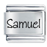 Italian Charms - name samuel laser italian charm Image.