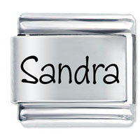 Italian Charms - name sandra laser italian charm Image.