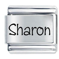 Italian Charms - name sharon laser italian charm Image.