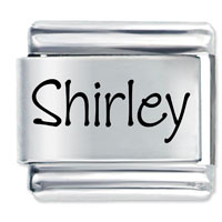 Italian Charms - name shirley laser italian charm Image.