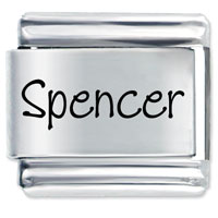 Italian Charms - name spencer laser italian charm Image.