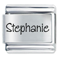 Italian Charms - name stephanie laser italian charm Image.