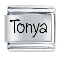 Italian Charms - name tonya laser italian charm Image.