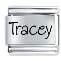 Italian Charms - name tracey laser italian charm Image.
