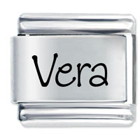 Italian Charms - name vera laser italian charm Image.