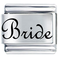 Italian Charms - cursive bride laser italian charm Image.