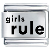 Italian Charms - girls rule laser italian charm Image.