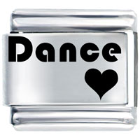 Italian Charms - dance heart laser italian charm Image.