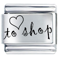 Italian Charms - heart to shop cursive laser italian charm Image.