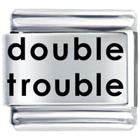 Italian Charms - double trouble laser italian charm Image.
