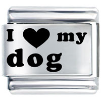 L_P0042: i heart my dog laser italian charm Image.