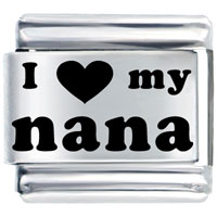 Italian Charms - laser i heart my nana italian charm Image.