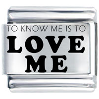Italian Charms - know me love me laser italian charm Image.
