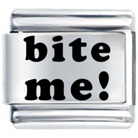 Italian Charms - bite me! laser italian charm Image.