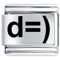 Italian Charms - smiling face laser italian charm Image.