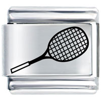 Italian Charms - tennis racket laser italian charm Image.