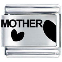 Italian Charms - mother heart laser italian charm Image.
