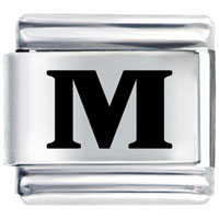 Italian Charms - arial black font alphabet m italian charm Image.