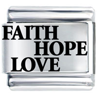 Italian Charms - laser faith hope love laser italian charm Image.