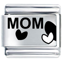 Italian Charms - laser mom heart italian charm Image.