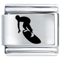 Italian Charms - surfer silhouette laser italian charm Image.