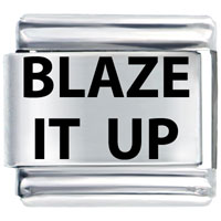 Italian Charms - blaze it up laser italian charm Image.