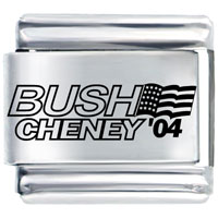 Italian Charms - bush cheney '04 laser italian charm Image.