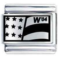 Italian Charms - w '04 us flag laser italian charm Image.