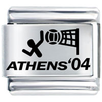 L_P0232: athens volleyball laser italian charm Image.