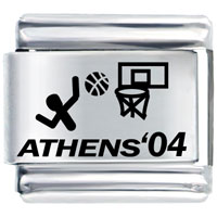 Italian Charms - athens basketball laser italian charm Image.