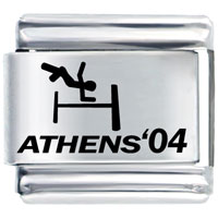 Italian Charms - athens high jump laser italian charm Image.