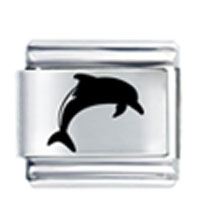 Italian Charms - laser dolphin italian charm Image.