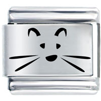 Italian Charms - laser cat face italian charm Image.