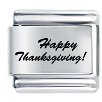 Italian Charms - laser happy thanksgiving italian charm Image.